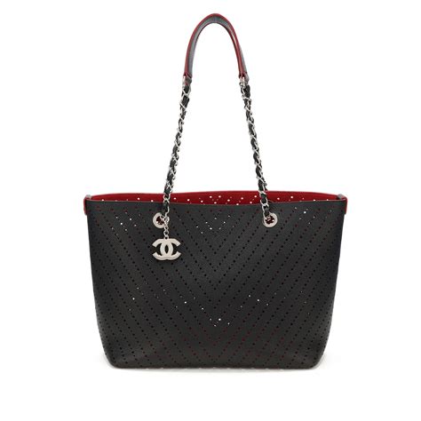 chanel perforated bag|small Chanel tote bag.